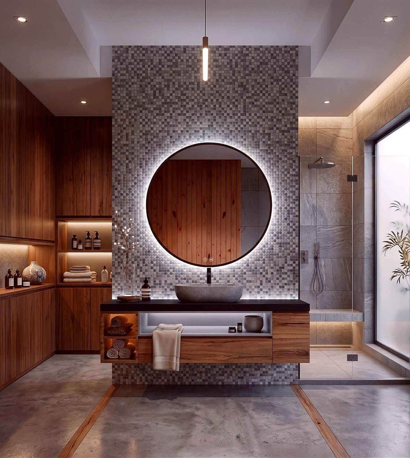 lustro led okrągłe 100 cm podświetlenie zimne